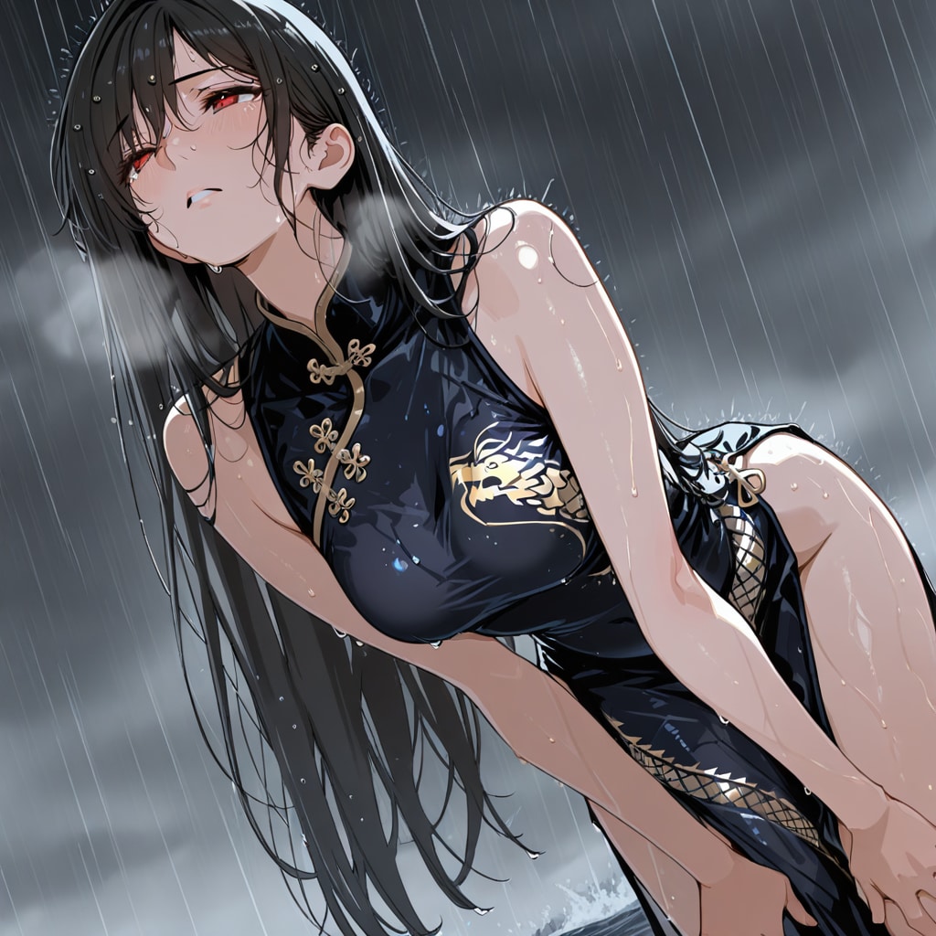 雨で涼む大人ししょちゃん
