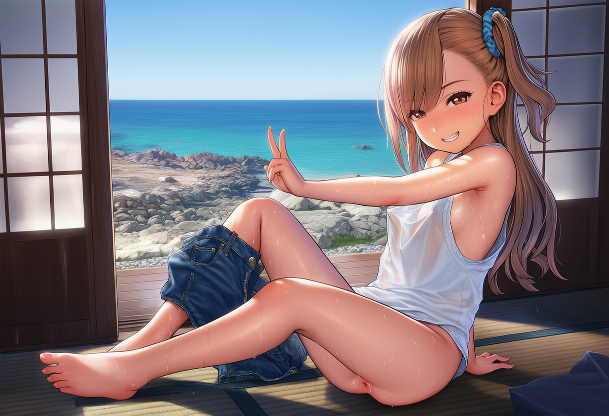 パンツ半脱ぎ