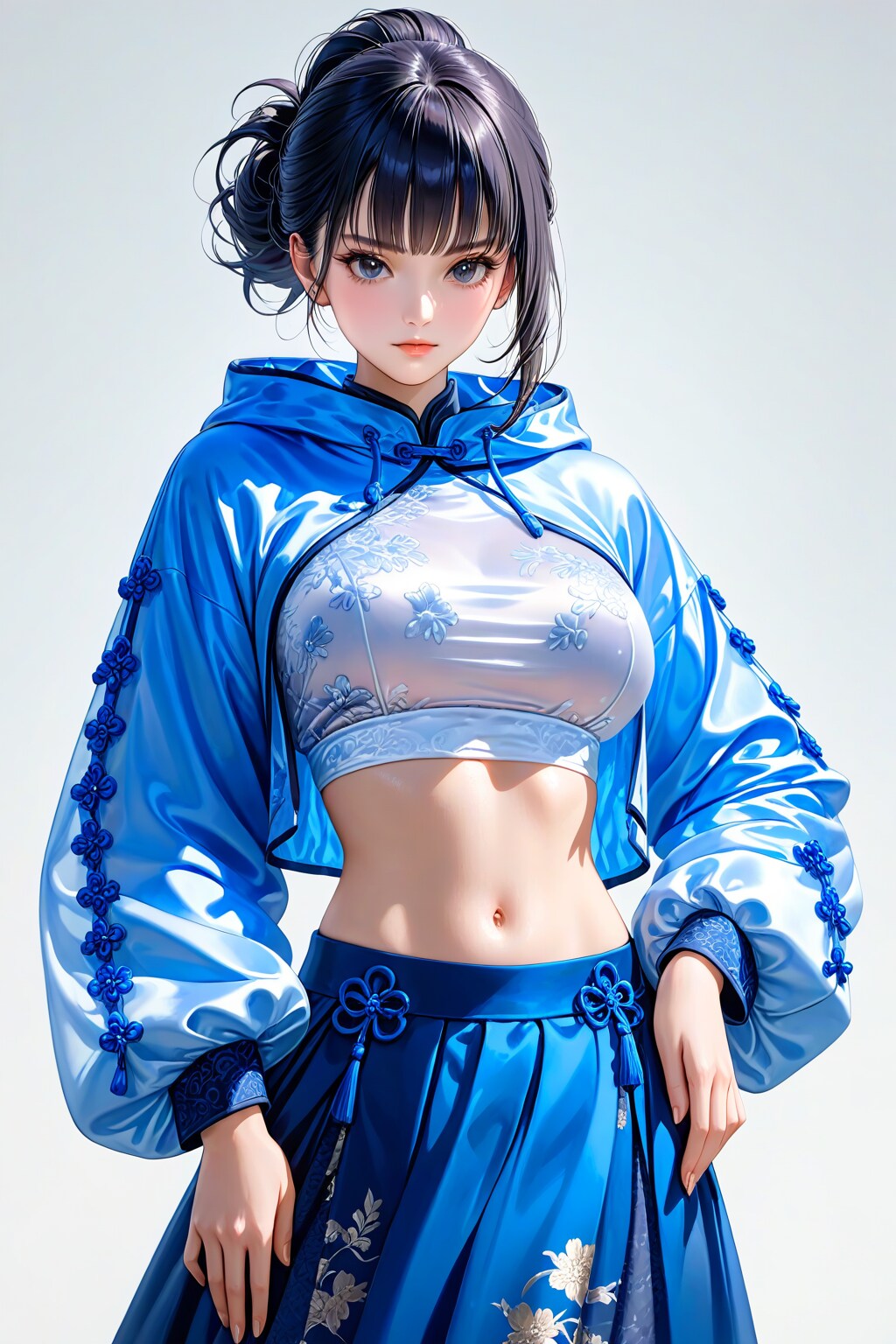 チャイナドレス⑯「モデル　青」