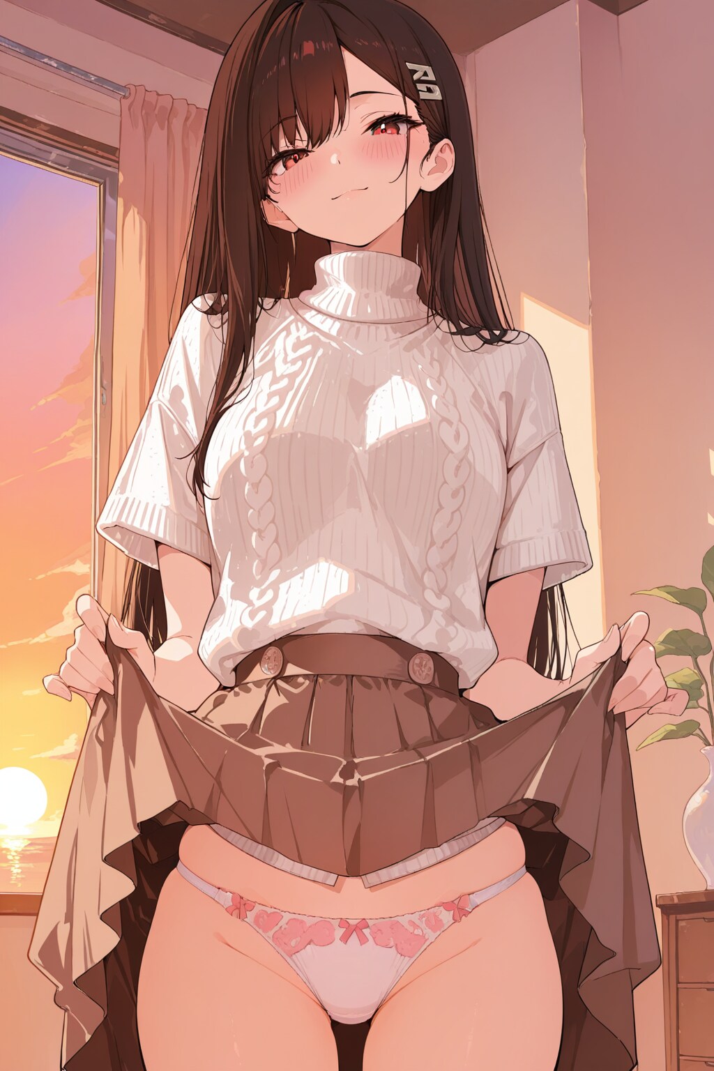 姉のたくし上げ