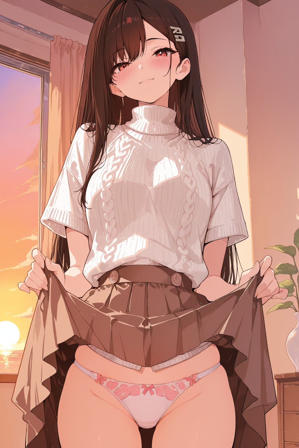 姉のたくし上げ