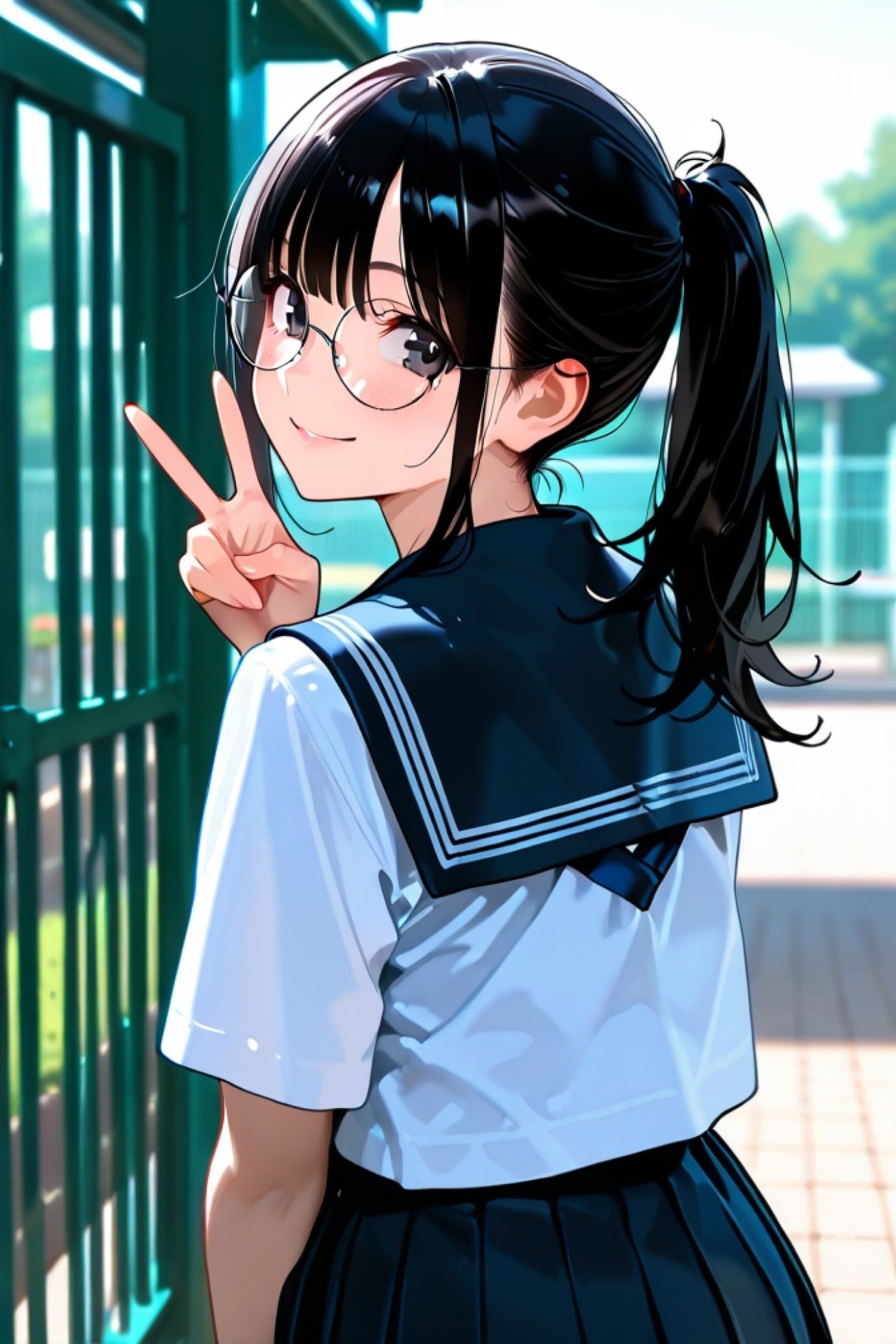 振り向く黒髪ちゃん | の人気AIイラスト・グラビア