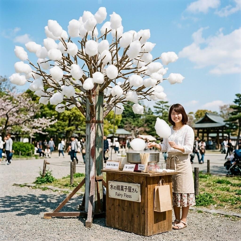 木に成る綿菓子屋さん