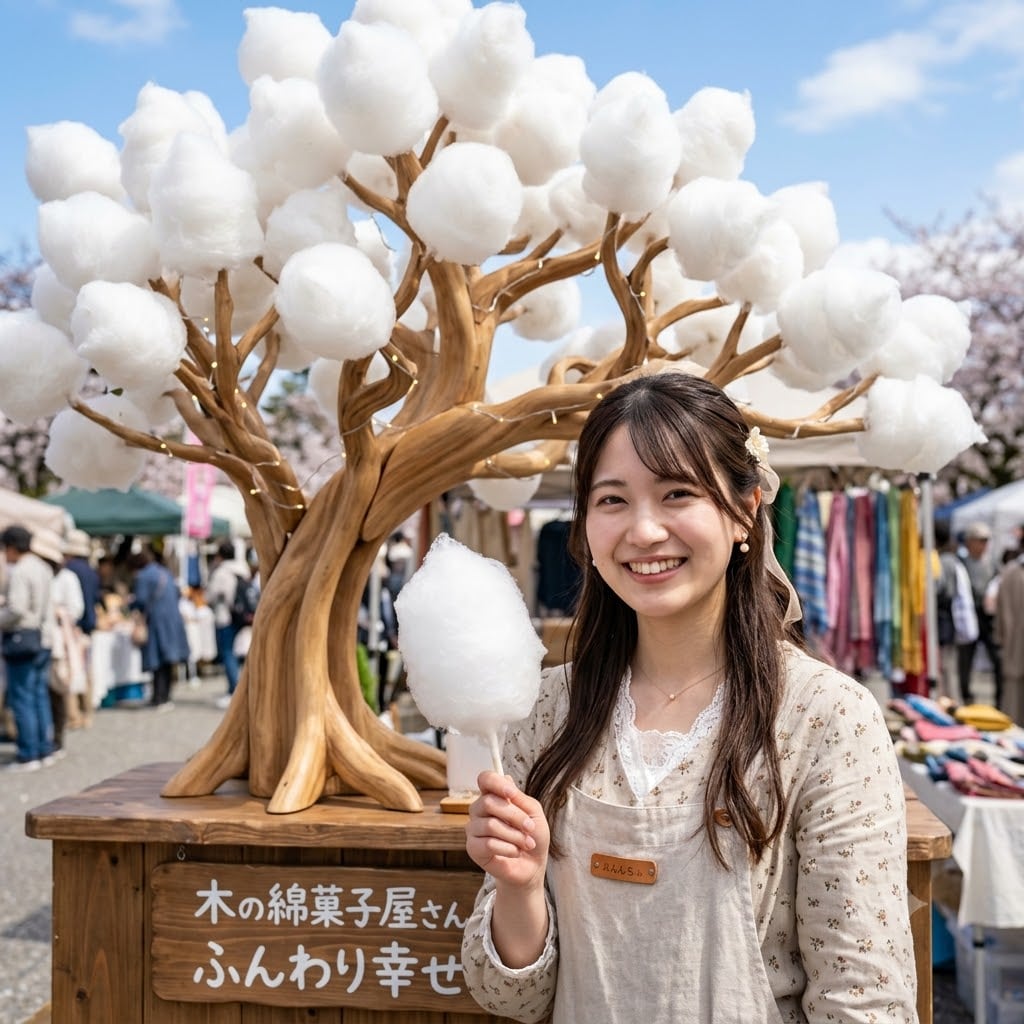 木に成る綿菓子屋さん