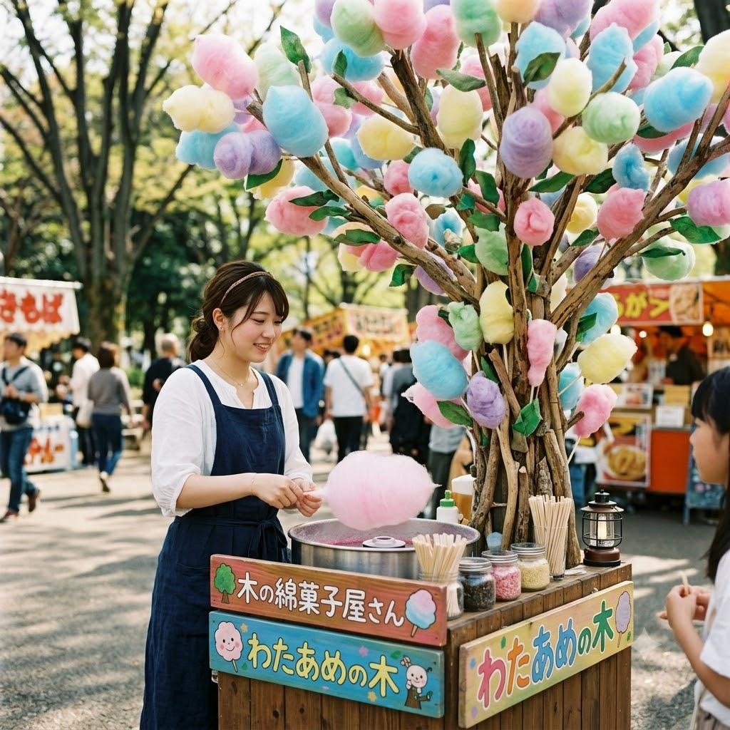 木に成る綿菓子屋さん