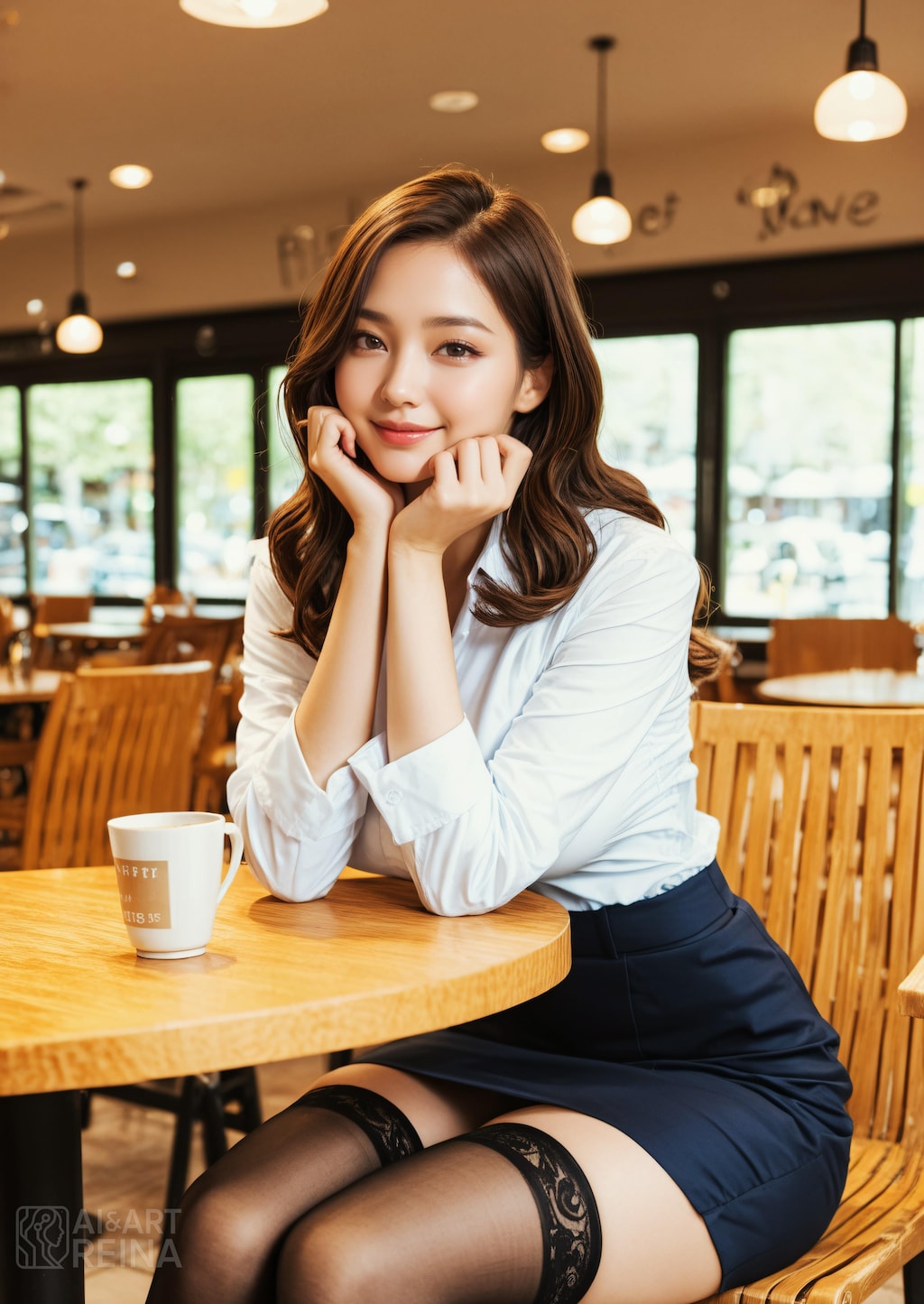 ナディア ストーリー編 カフェ スーツ 座り姿勢