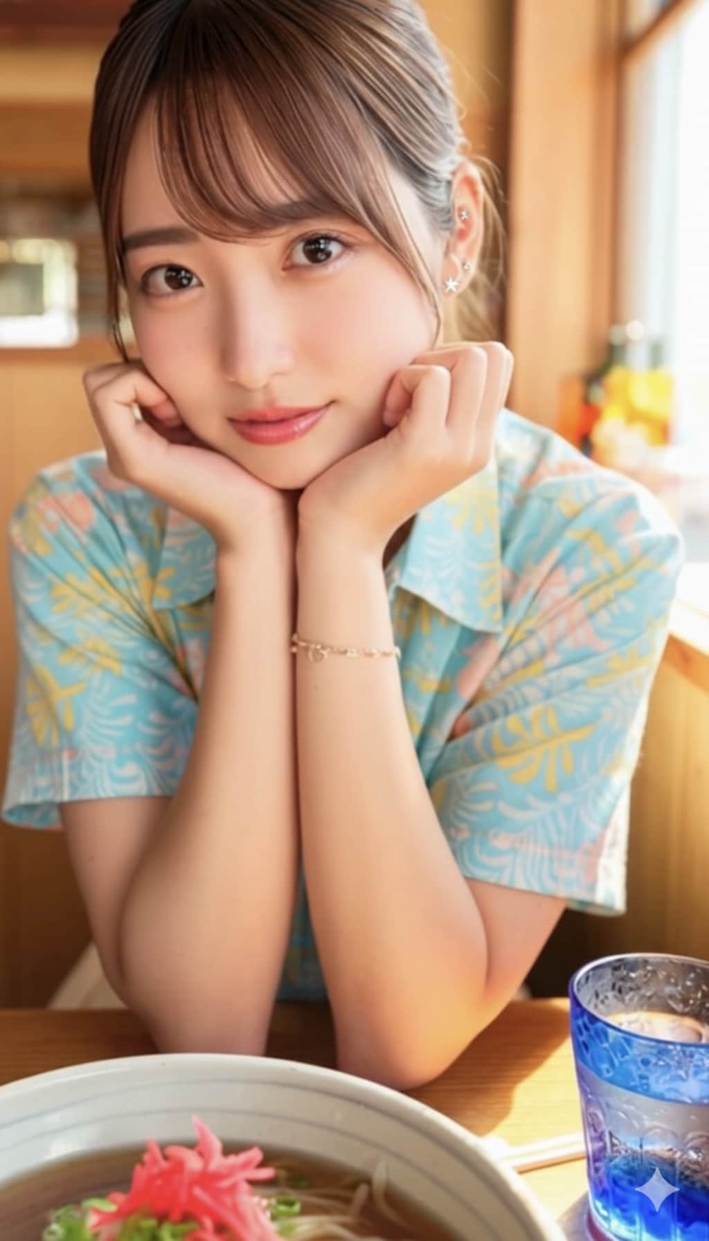 地元美女と沖縄そば