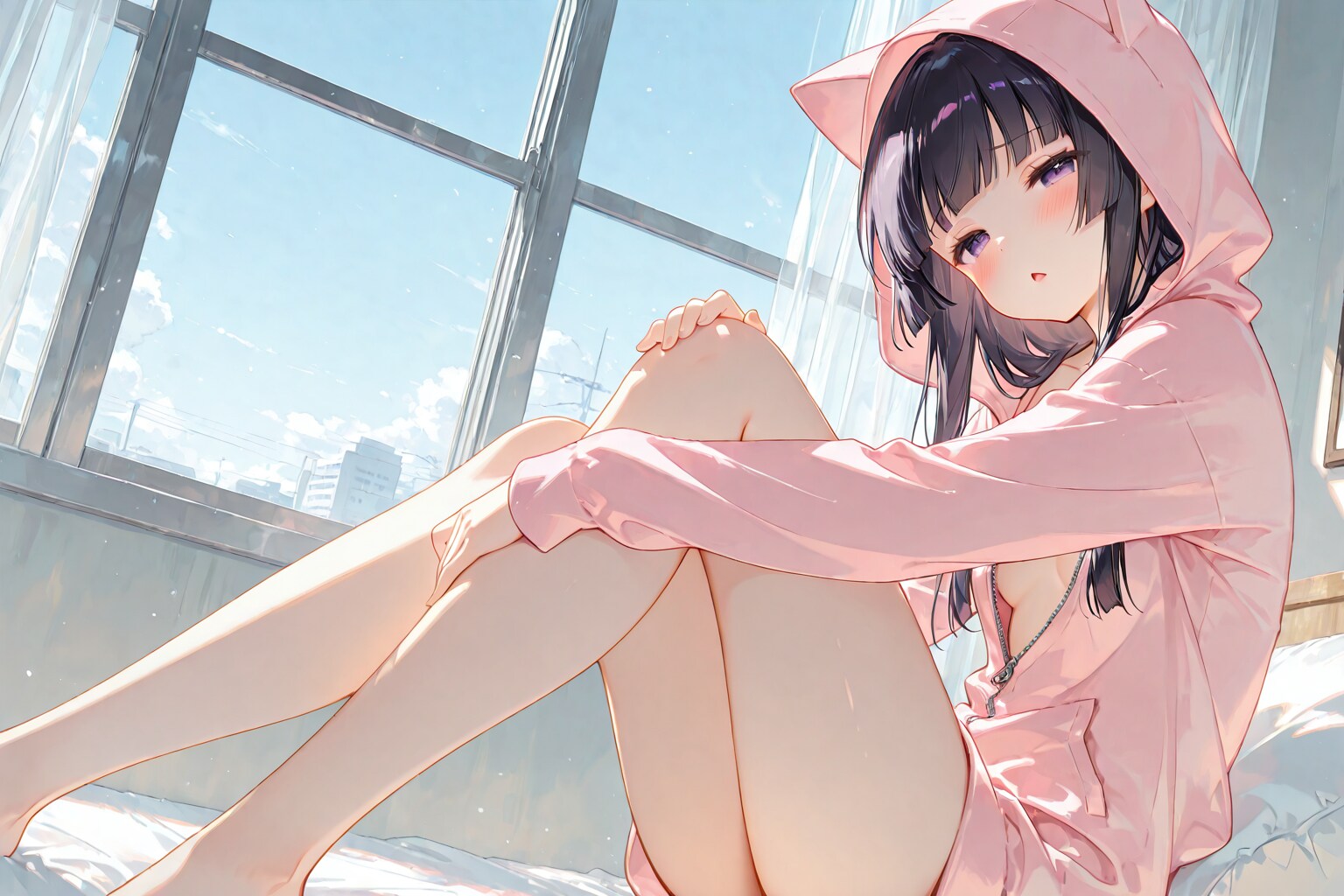 朝風呂上り『あ、ちょっとお兄ちゃん、急に部屋に入ってこないでよ……もぉ』カイリ（妹ちゃん）