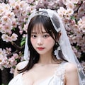 桜とウェディングドレス 6枚目