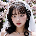 桜とウェディングドレス 9枚目