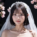 桜とウェディングドレス 8枚目