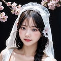 桜とウェディングドレス 2枚目