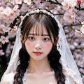 桜とウェディングドレス 7枚目