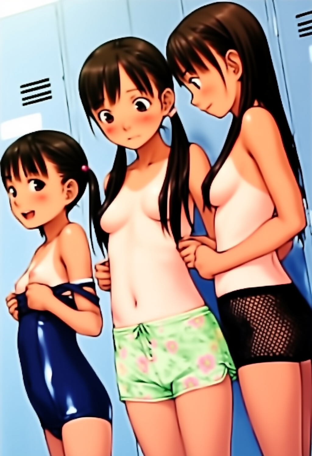 ツインテ三姉妹でプールに来たよ