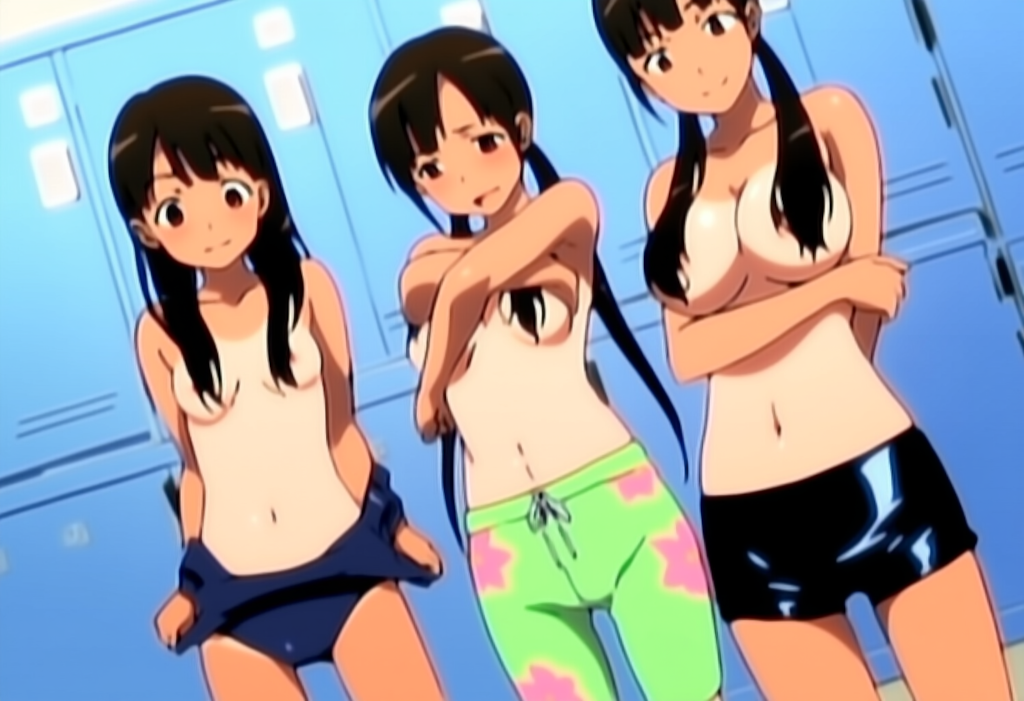 ツインテ三姉妹でプールに来たよ