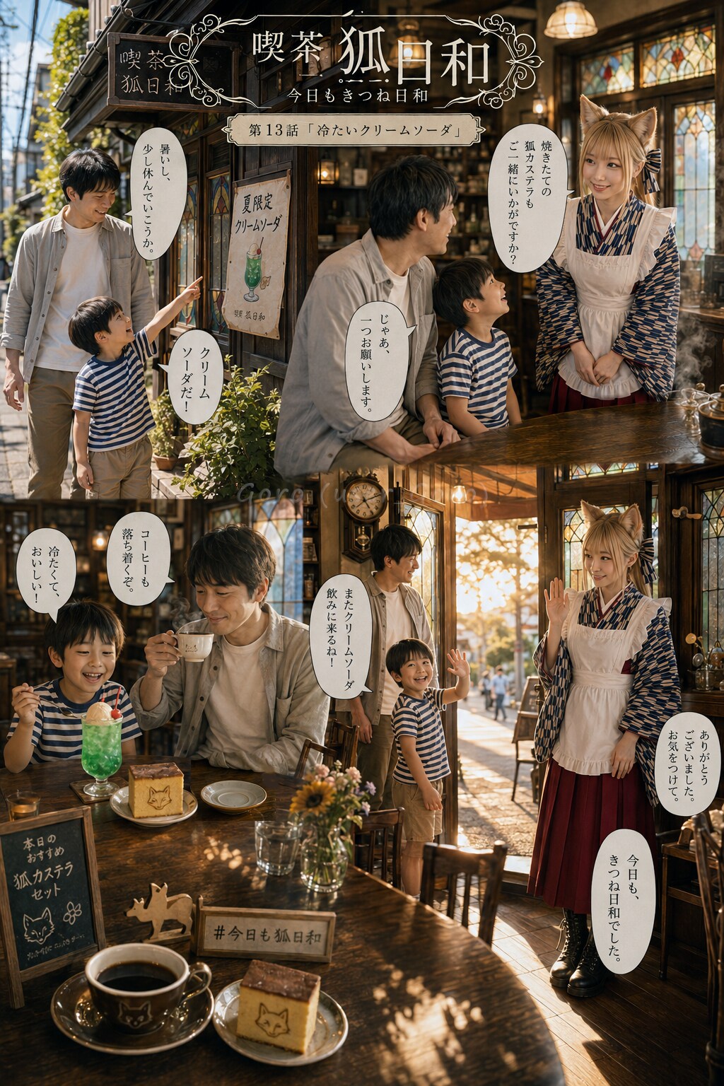 今日もきつね日和 第13話 冷たいクリームソーダ