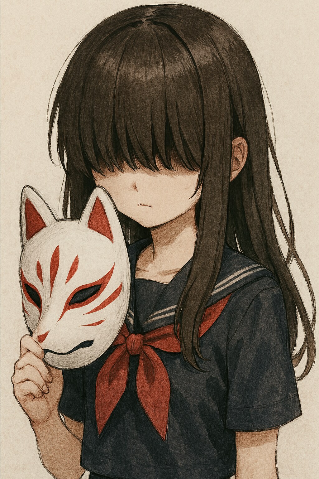 二重に顔の見えない女の子(GPT-Image-1版)