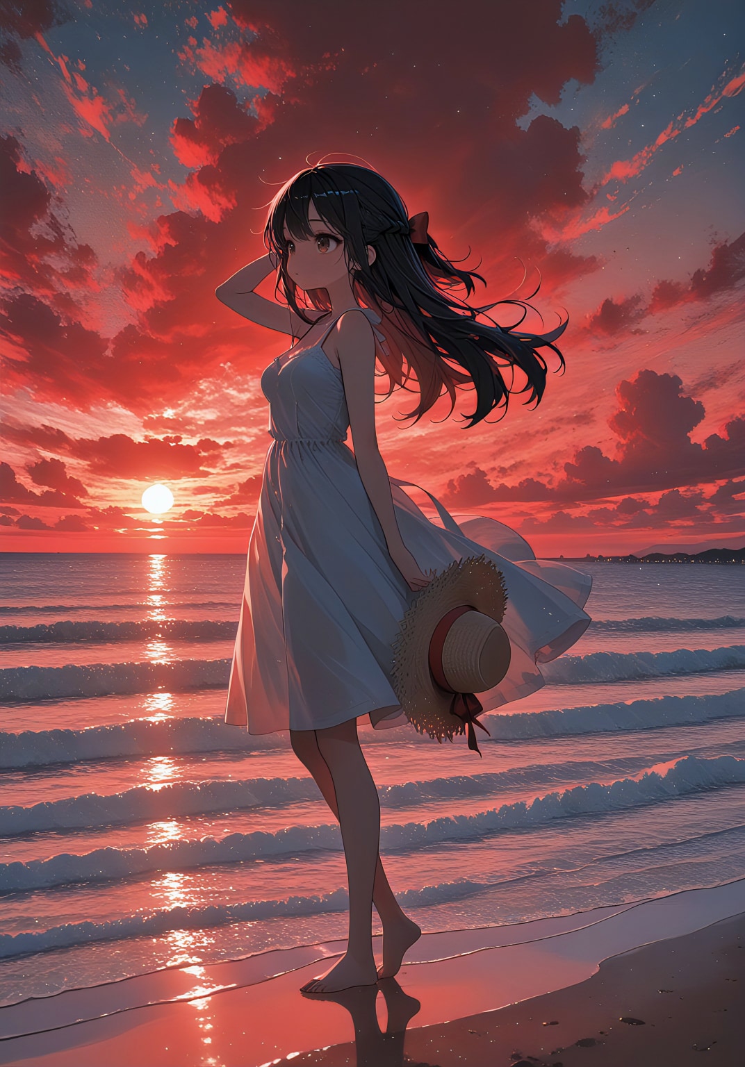 夕凪に染まる