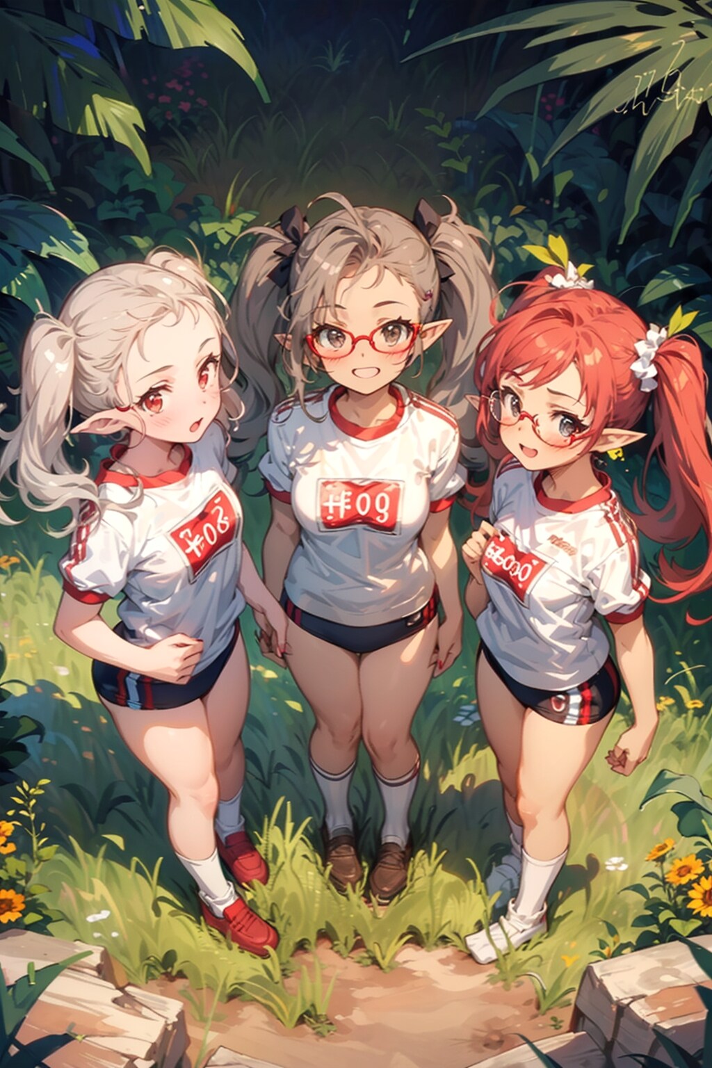 ブルマの眼鏡エルフたち | の人気AIイラスト・グラビア