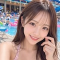 屋内プールセルフィー 5枚目