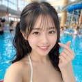 屋内プールセルフィー 6枚目