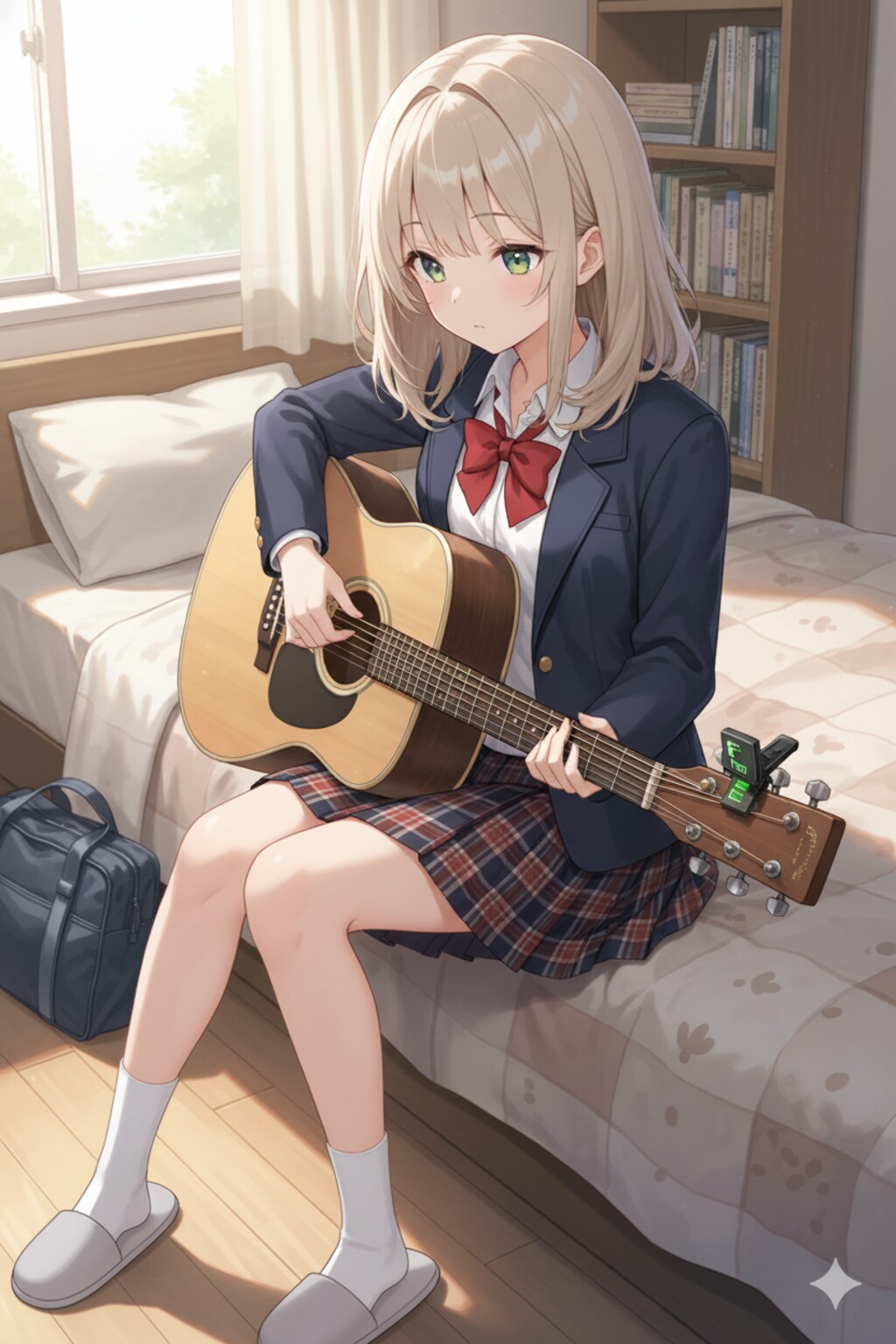 帰ってすぐにギターの練習！