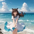 海辺の女の子 9枚目
