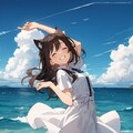 海辺の女の子 5枚目