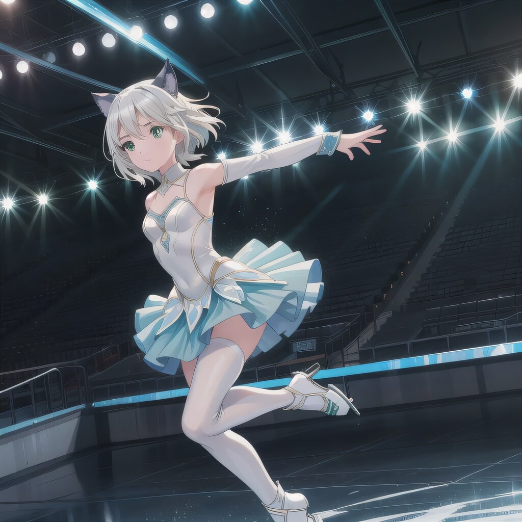 銀髪ボブでフィギュアの少女２