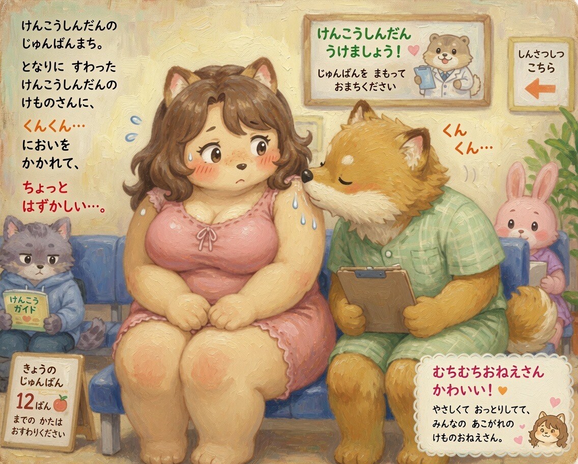 むちむちおねえさん、計測をしてもらう