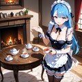 【企画：理想の部屋】メイドさんの居る暖炉のある部屋 2枚目