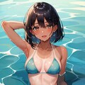 [リクエスト]スク水の日焼けがあるボブカットの女の子 9枚目