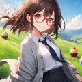 眼鏡女子 楓のお菓子の国 カップケーキの丘 5枚目