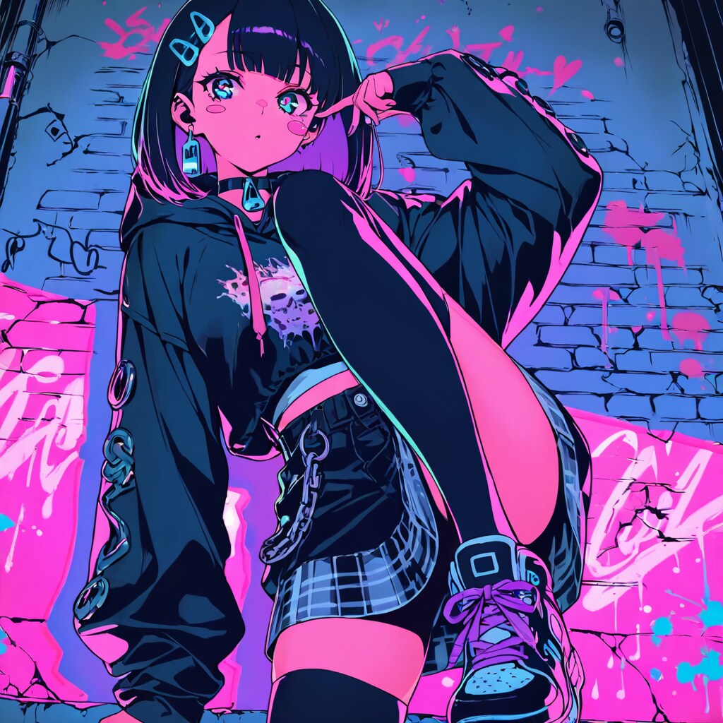 クールでパンクな女の子。