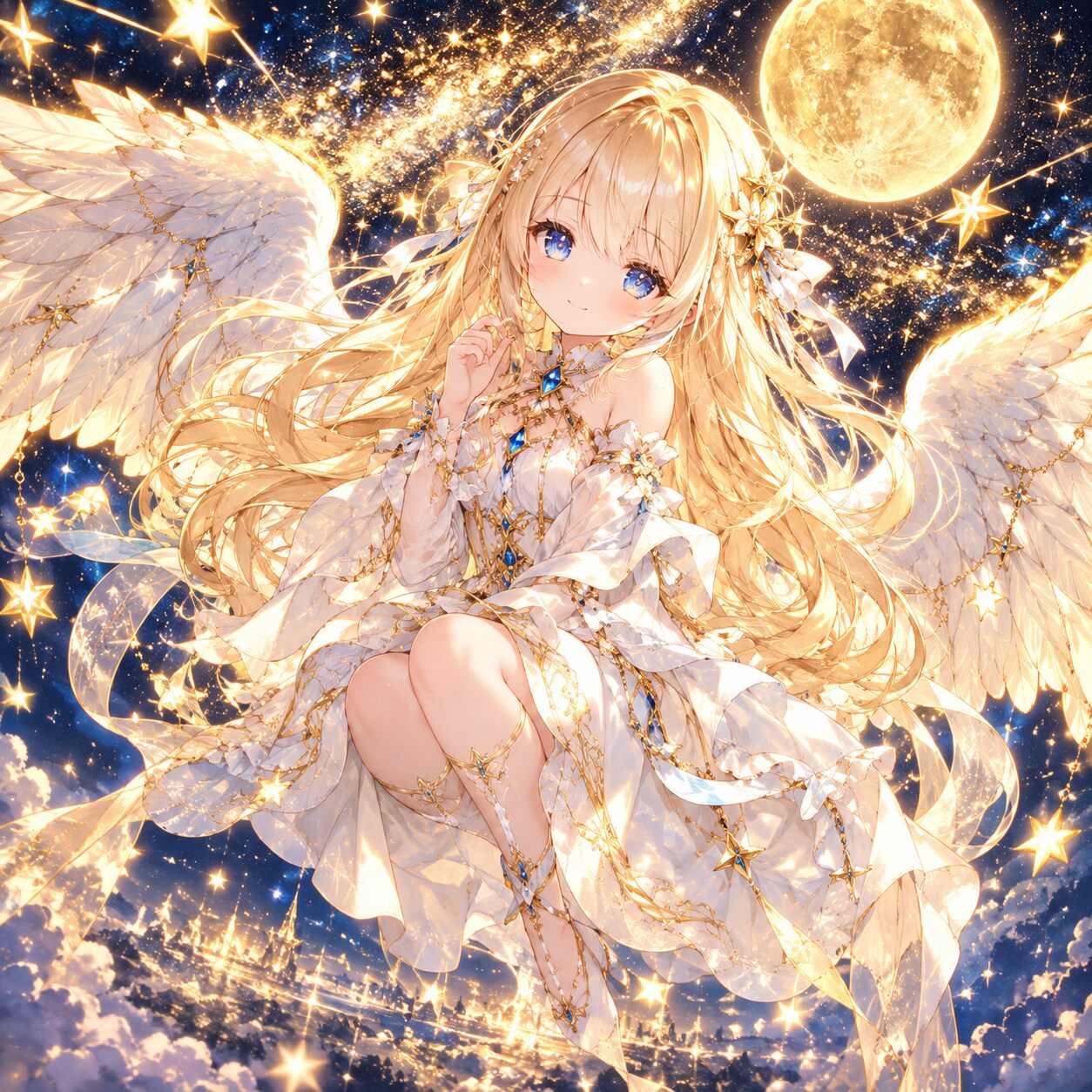 月と星の守護天使 | の人気AIイラスト・グラビア