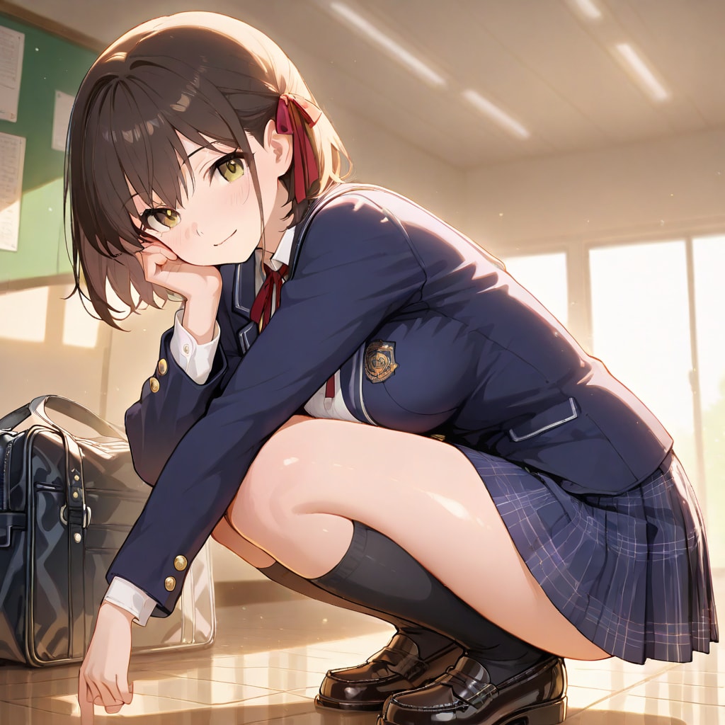 しゃがみ少女