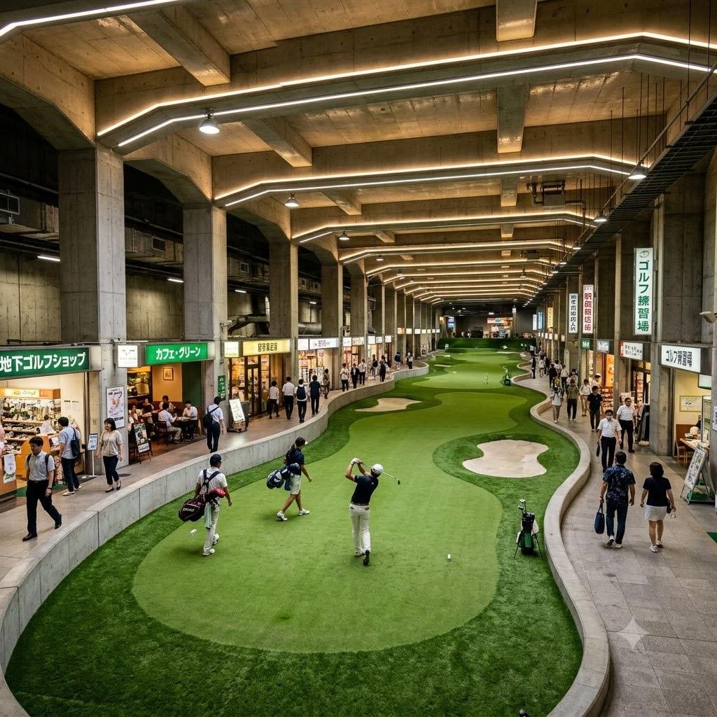 地下空間のゴルフ場