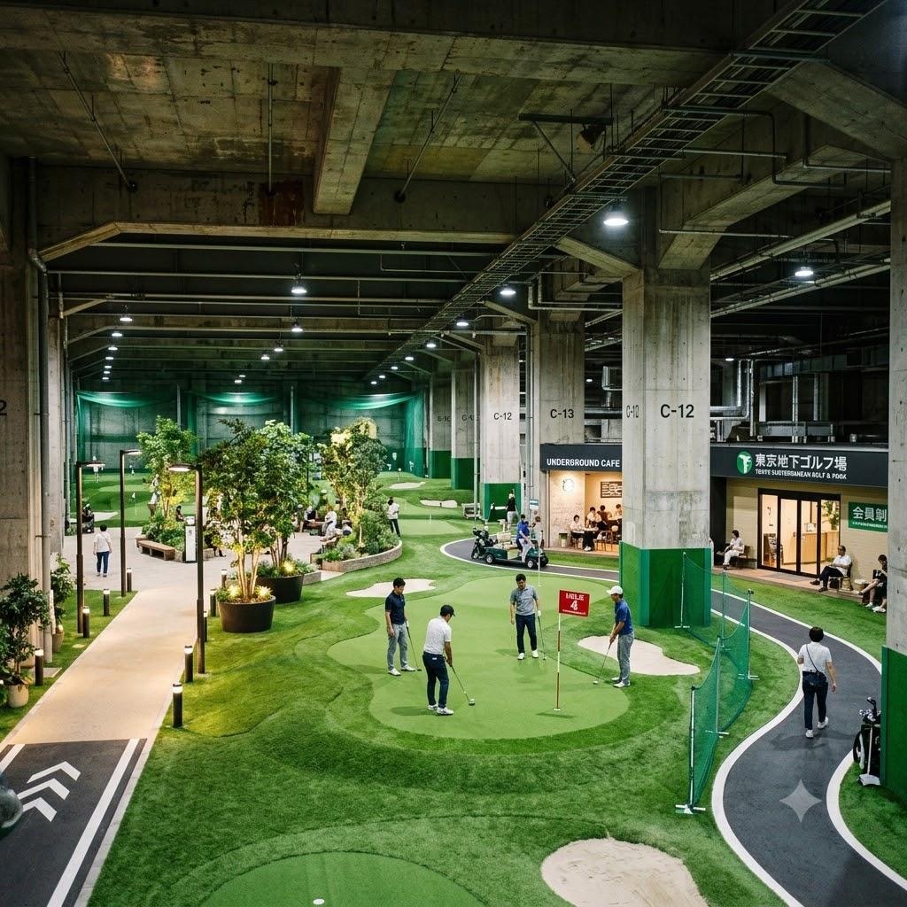地下空間のゴルフ場