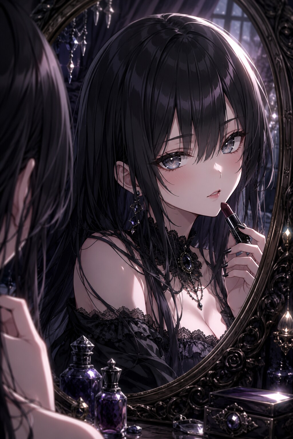 お嬢様メイク中