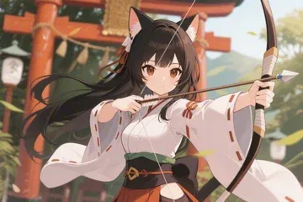 ウサギ？を狙う弓使いさくらちゃん