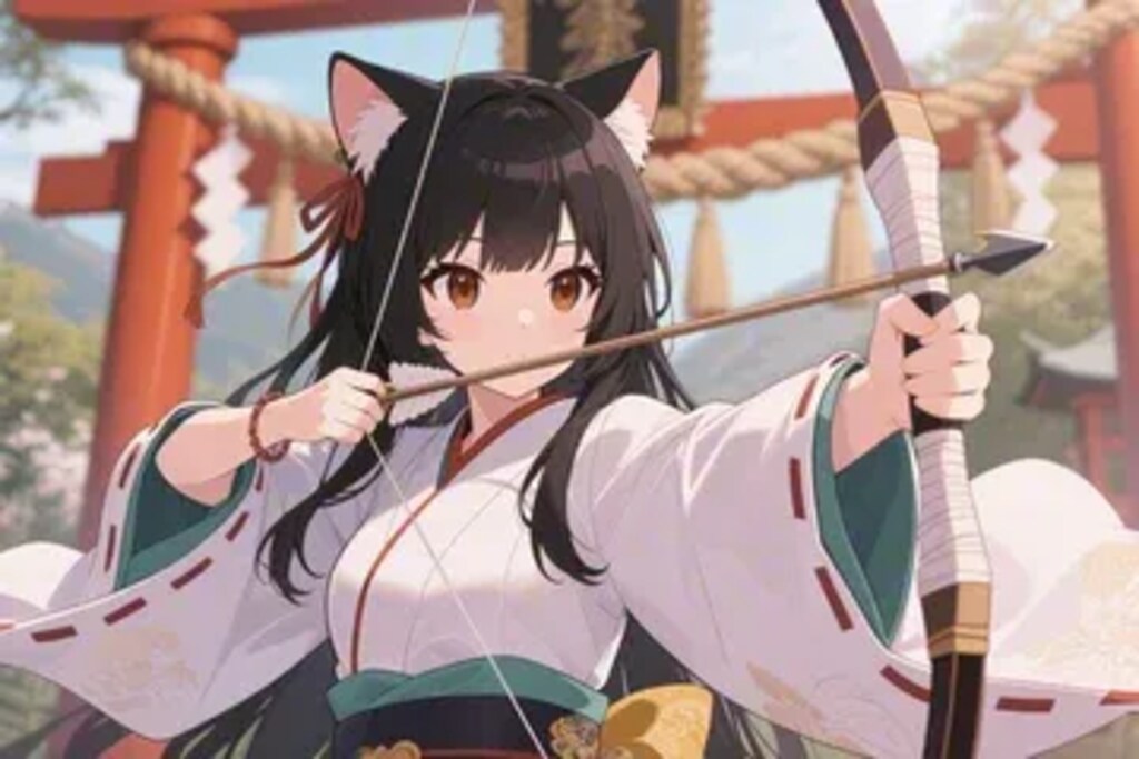 ウサギ？を狙う弓使いさくらちゃん