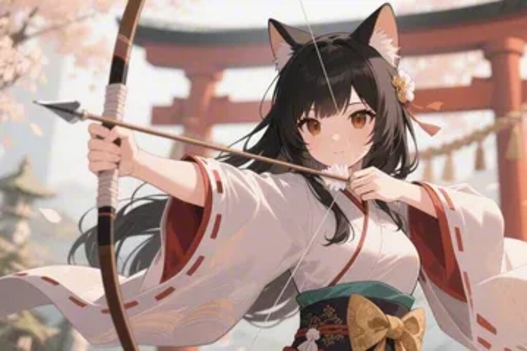 ウサギ？を狙う弓使いさくらちゃん