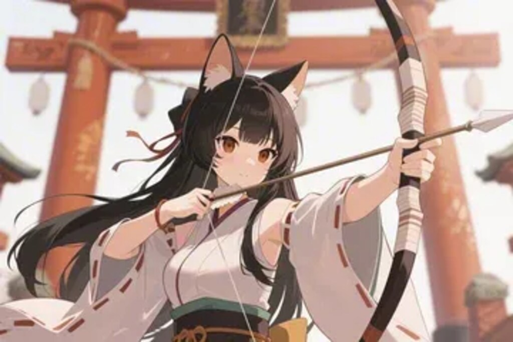 ウサギ？を狙う弓使いさくらちゃん