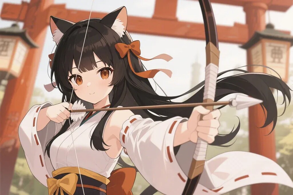 ウサギ？を狙う弓使いさくらちゃん