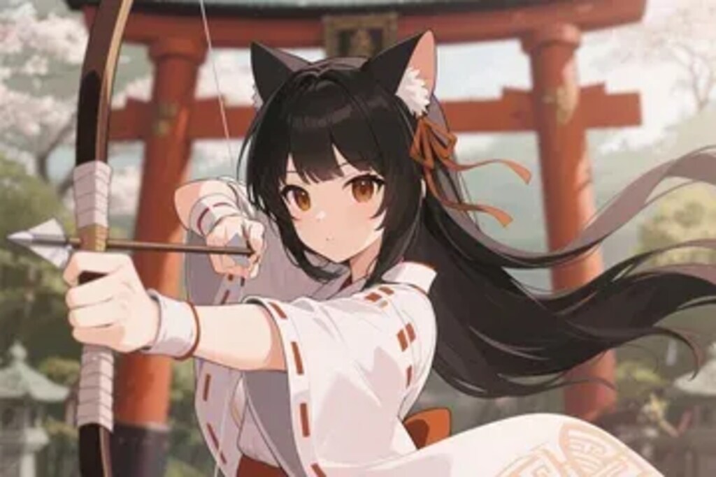 ウサギ？を狙う弓使いさくらちゃん