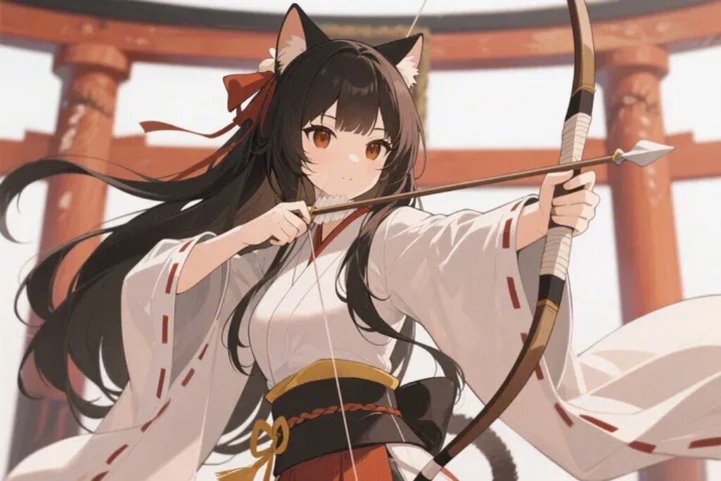 ウサギ？を狙う弓使いさくらちゃん