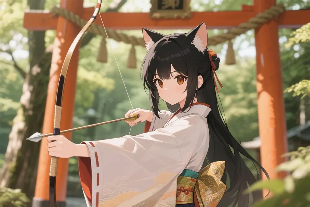 ウサギ？を狙う弓使いさくらちゃん