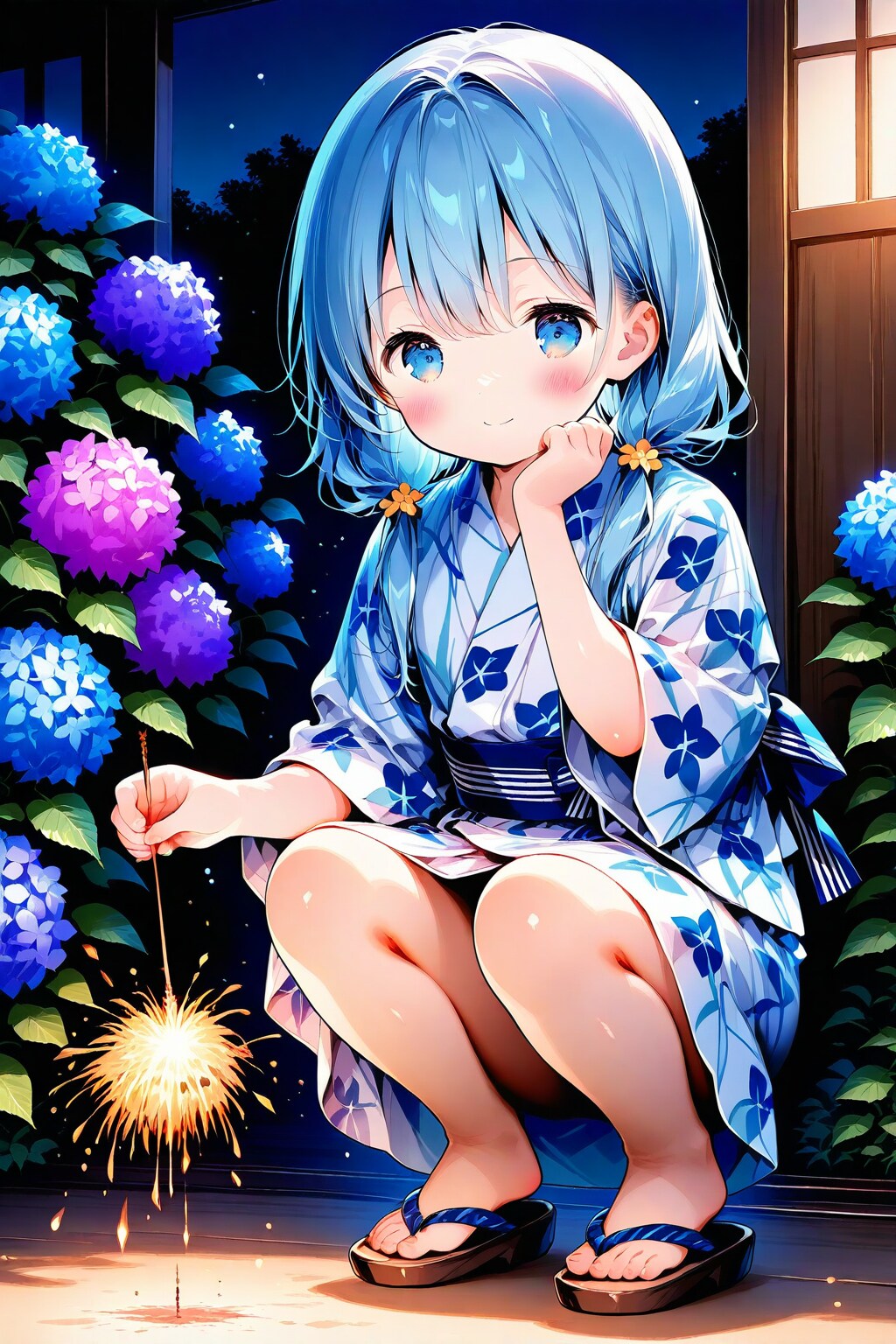 アオと線香花火