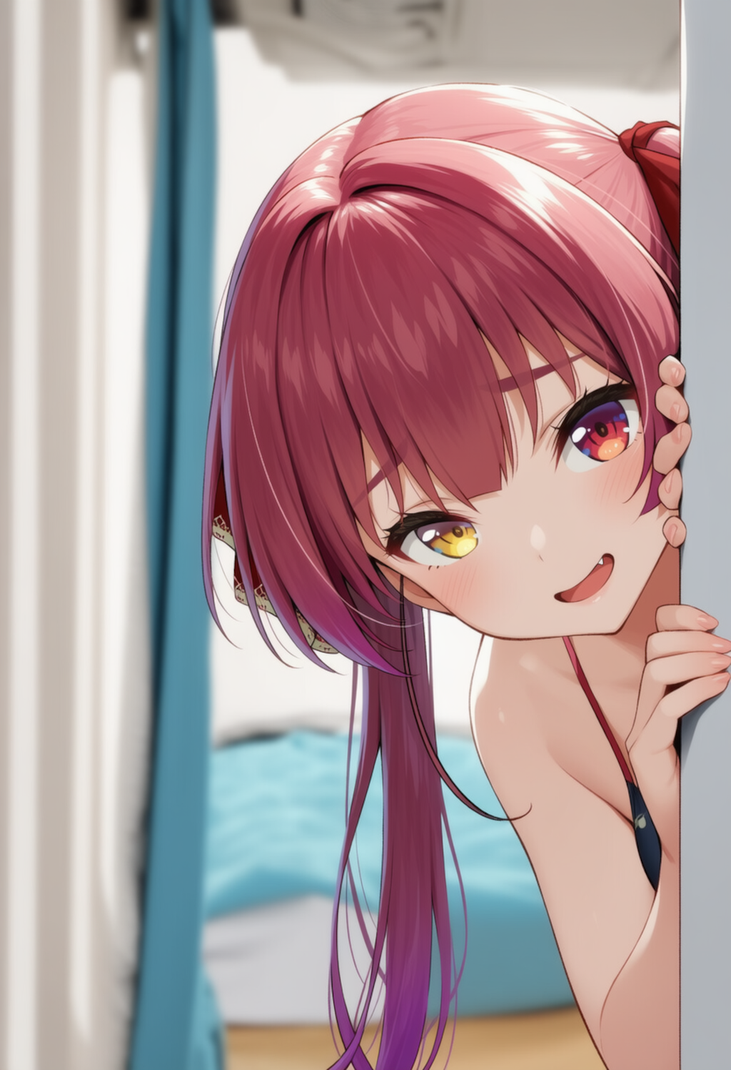 船長が物陰からジッと見つめているだけ