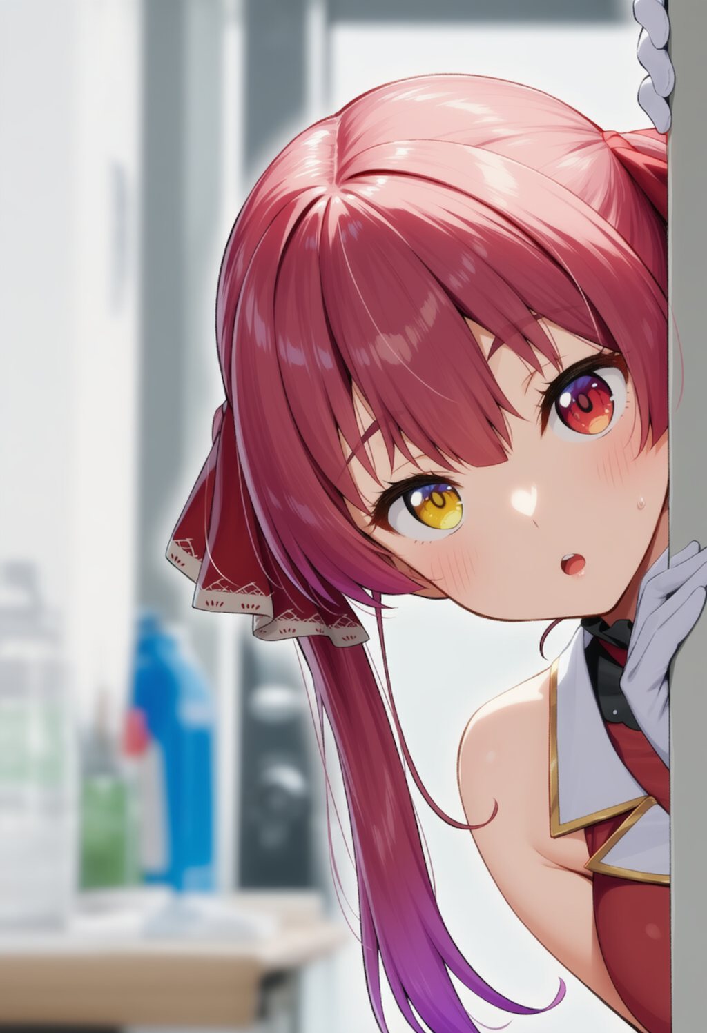 船長が物陰からジッと見つめているだけ